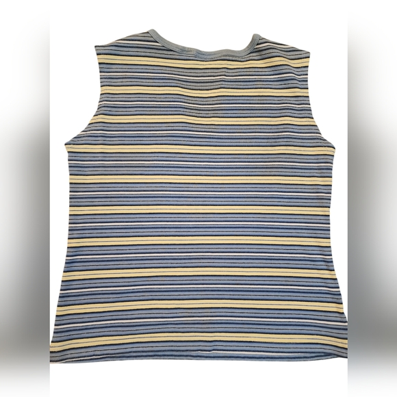 Vintage Montana Blue Jeans Company Womens XL Striped Sleeveless V-Neck - Picture 10 of 11